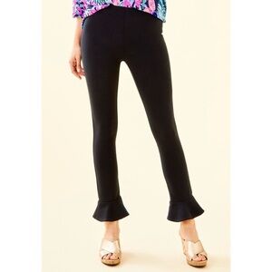 Lilly Pulitzer Nira Ruffle Leggings in Black.